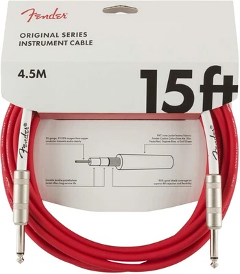 Cable de Instrumento Fender Serie Original, Recto/Recto, Rojo Fiesta, 15 ft Foto 1 de 3