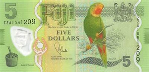 Fiji  ** $5 **  ND. 2013  P 115r  Series  ZZA  Uncirculated Banknote PMGE - Picture 1 of 2