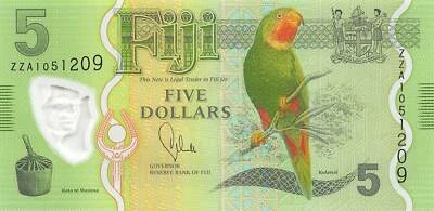 Fiji  ** $5 **  ND. 2013  P 115r  Series  ZZA  Uncirculated Banknote PMGE - Image 1 of 2