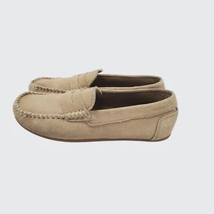 Zara Kids Leather Loafers Sandy Brown Size 32- US 13.5 - Picture 1 of 8