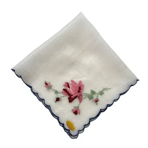 Swiss Cotton Embroidered Bridesmaid Handkerchief Wedding Cottage Core Granny Vtg - Picture 1 of 4