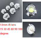 13Mm Mini Ir Lens 15 30 45 60 90 100 Degree Needn't Holder For 1W 3W 5W Led