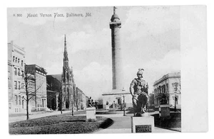 Mount Vernon Place, Baltimore, MD B&W Undivided Back Postcard - Bild 1 von 2
