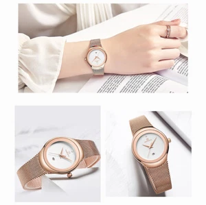 Women Watch Luxury Gold Steel Wristwatch Girls Gift Calendar Watches ALL-NEW - Picture 1 of 24