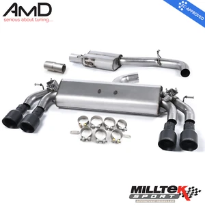 Milltek Audi S3 8V Exhaust Cat Back System Resonated Valved Black Tips 3DR - Picture 1 of 7