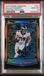 Dallas Goedert 2018 Panini Obsidian #157 Red Electric Etch /5 PSA 10 POP 2 RC - Picture 1 of 3