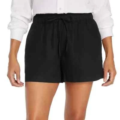 Pantalón corto de lino para mujer Gap talla XS negro Foto 1 de 4