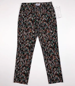 Peck & Peck Ankle Pant Tummy Control Animal Print Womens 4P Multicolor New - Picture 1 of 14