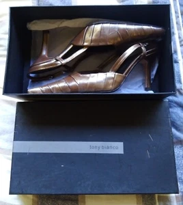 TONY BIANCO Size 8 Heels - Bronze - Good condition with Box - Picture 1 of 4