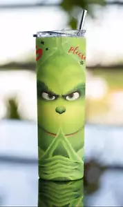 Merry Grinch-mas Tumbler | 20oz Funny Christmas Mug | Holiday Travel Cup - Picture 1 of 5
