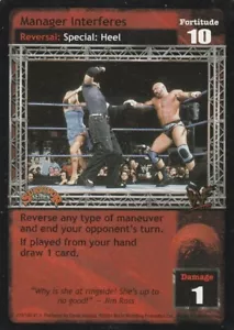 WWE: Manager Interferes (SS1) [Giocato] tipo carta Reversals Raw Deal Wrestling WW - Foto 1 di 1