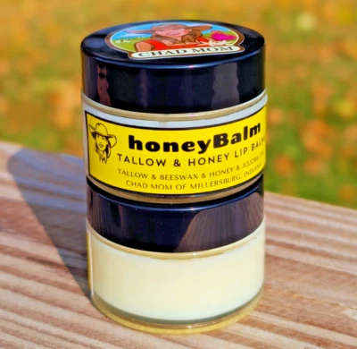 CHAD MOM Honey Tallow Lip Balm | honeyBalm | All Natural Tallow Lip Balm with Pure Honey