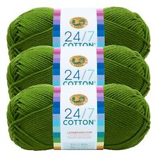 (3 Pack) Lion Brand Yarn 761-172H 24/7 CottonÂ® Yarn, Grass