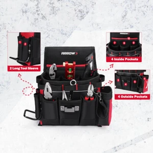 ARROW Heavy-Duty Adjustable Tool Belt w/10 Pocket Electrician Utility Tool Pouch - Picture 1 of 9