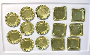 Menge 14 Vintage Aluminium Gold Restaurant Einweg Aschenbecher Rund & Eckig - Bild 1 von 3