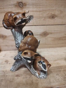 Homco 1978 Raccoons On The Tree - Picture 1 of 7