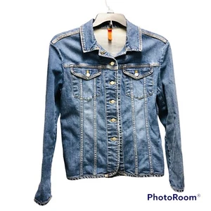 BONJOUR LEADING LIFE SIZE L JACKET BLUE DEMIN JUNNIORS BUTTON DOWN WG - Picture 1 of 8