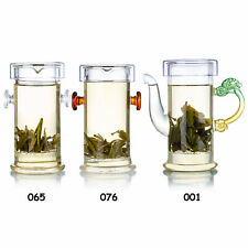 Novelty Slim Glass Teapot with Lid and Built-in Tea infuser Filter