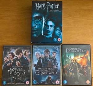 Harry Potter & Fantastic Beasts Complete DVD Set 1-8 & 1-3 Warner Bros R2 - Foto 1 di 1