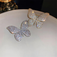 Wedding Pearl Butterfly Flower Crystal Zircon Brooch Pin Women Fashion Jewellery