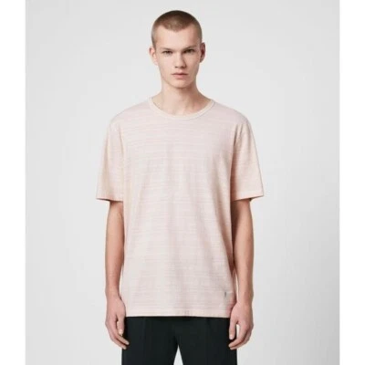 Camiseta AllSaints Aldwin Rosa Claro Rayas Cuello Redondo L Foto 1 de 4