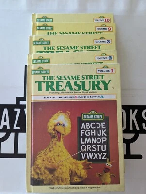 The Sesame Street Treasury Book Lot #'s 1,2,3,9,10 Hardcovers 1983 Vintage! - Image 1 of 4