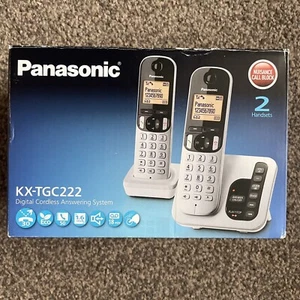 Panasonic KX-TGC222 Digital Cordless Answer Telephone X2 Silver Tested In Box - Photo 1/4