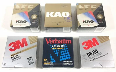 Lote de 6 Pack de 10 Disquetes 3.5 - Disquete 3M - Kao - Verbatim - Totalmente Nuevo Foto 1 de 4