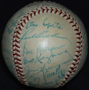 THE FINEST! 1955 Phillies Team Signed Baseball Richie Ashburn Robin Roberts JSA! - Picture 1 of 7