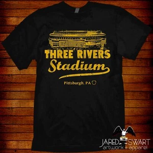 Pittsburgh Three Rivers Stadium retro T-shirt old stadium of Stealers Pirates - Picture 1 of 1