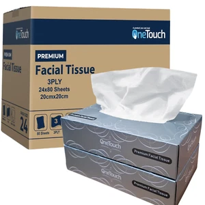 Premium 3-Ply Facial Tissues – Ultra Soft, 80 Sheets, Skin-Friendly White Napkin - Picture 1 of 8