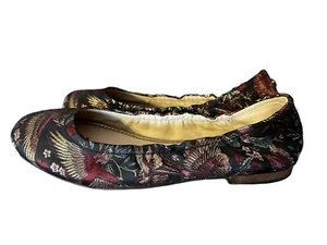 SAM EDELMAN FARROW 2 SCARPE BALLERINE BALLERINE NERE IN VELLUTO RICAMATO DONNA 10W - Foto 1 di 12