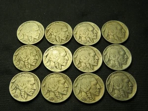 1934 - 1938 P D S  Old Buffalo Nickels US coins 12 Different short set - Picture 1 of 14