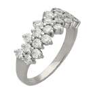 Ladies 18ct White Gold Diamond Cluster Row Ring - 1.60ct