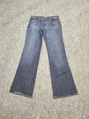 Jeans feminino Bu From Malibu 28 azul denim anos 90 Y2K skatista punk grunge perna alargada - Imagem 1 de 4