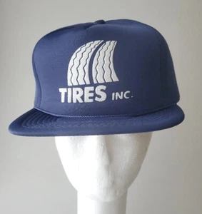 ONE SIZE FITS ALL VINTAGE SNAPBACK BLUE TIRES INC. NW TRUCKER CAP - Picture 1 of 24
