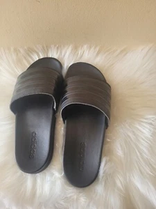 Adidas Women's  Comfort Slides Black Slippers Slip-on Unisex  Size 8 New - Picture 1 of 6