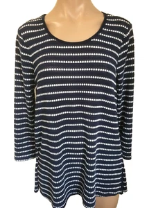 Clarity Size S Blue White Striped Long Sleeve Knit Jumper Top GUC Fits Size 10 - Picture 1 of 5