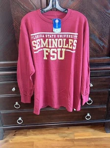Florida State Seminoles Long Sleeve Tshirt Sz Large Garnet Red FSU NWT Majestic - Picture 1 of 7