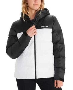 Marmot X5204  Womens White/Black Guides Down Hoody Jacket Size M - Picture 1 of 5