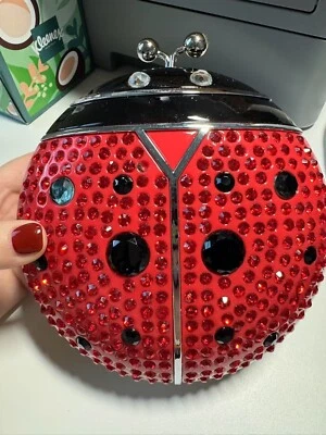Nuevo con etiquetas Bolso Kate Spade Dama Insecto Rojo Negro Raro Lentejuelas Estrás LadyBug 🐞 Foto 1 de 4