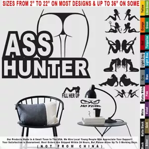 Sexy Girls Ass Hunter Naked Thin Heels Women JDM Boost Diesel Car Sticker Decal - Picture 1 of 12