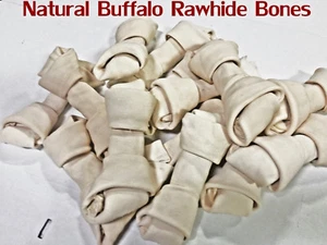 American Buffalo Rawhide 6-7" Bones  | 8 Lbs Bulk | 100% Natural Dog Chews - Picture 1 of 5