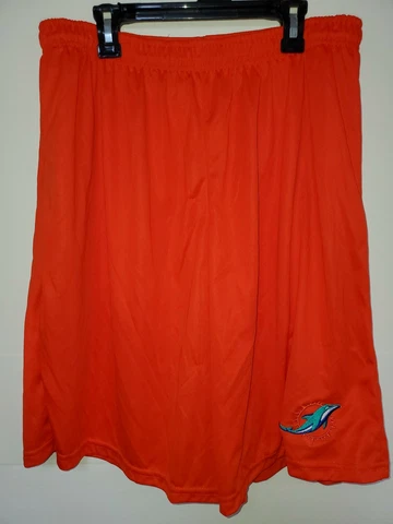 0724 Mens NFL MIAMI DOLPHINS Polyester Jersey SHORTS Embroidered ORANGE Cover