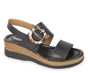 Sandali Valleverde 32340 pelle nera zeppa 5,5 cm Made in Italy - Picture 1 of 1