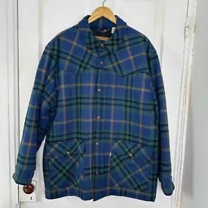 Levi Strauss Jacket Large Flannel Quilted Chore Blanket Trucker Engineer Coat - Picture 1 of 6