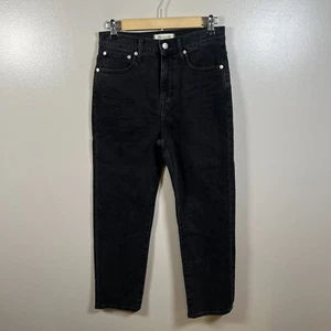 Madewell Classic Straight Jeans Größe 26 Schwarzer Denim mit hohem Bund und hoher Leibhöhe in Mondwaschung - Bild 1 von 11
