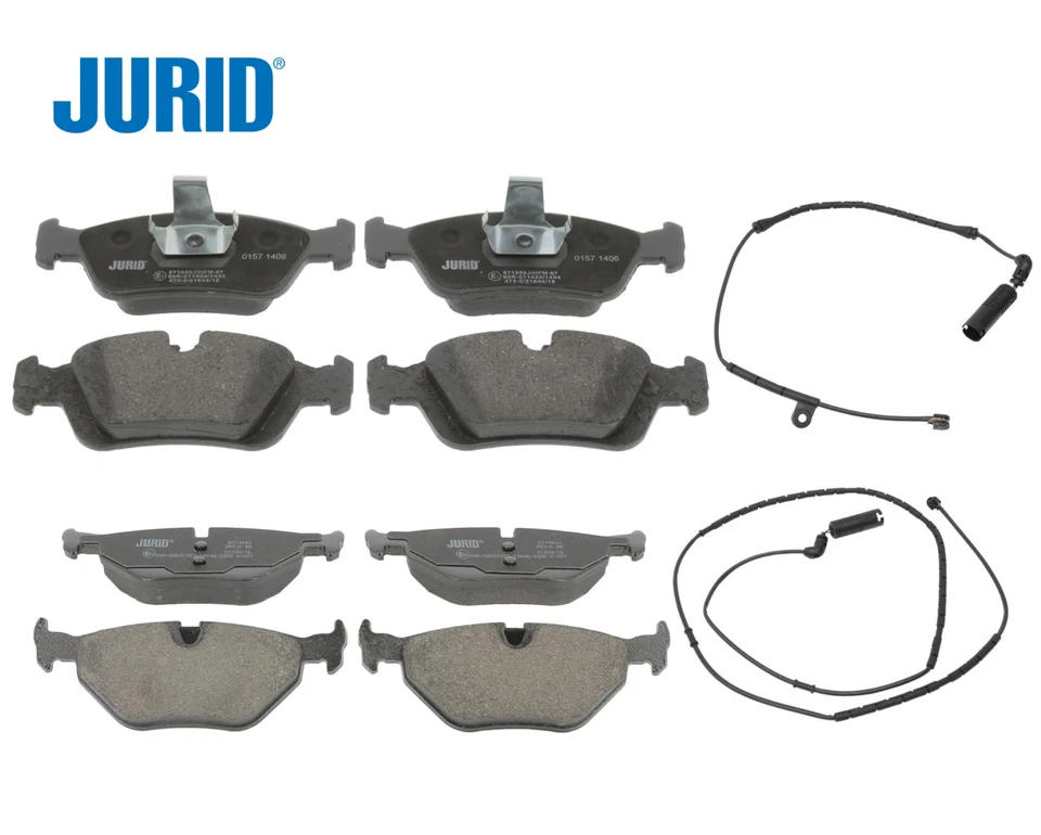 Juego de pastillas de freno delanteras traseras OEM Jurid + sensor para BMW E46 323i 325i 328i Foto 1 de 1