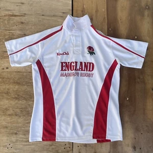 KooGa Rugby Jersey Large White Red England Made For Rugby - Picture 1 of 15