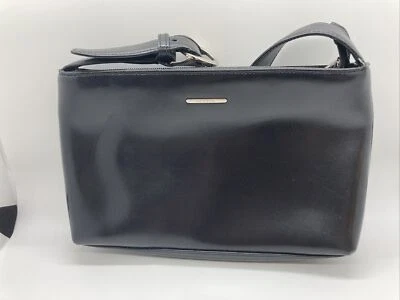 BLACK LEATHER OROTON HANDBAG SHOULDERBAG CLUTCH PURSE - Image 1 of 3